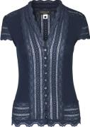 Rosemunde Silk Cardigan Regular ss W/wide Lace Kvinde Blå Toppe Str M ...