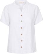 Cream Crbellis Linen Shirt Kvinde Snow White Kortærmede Bluser Str S/M...