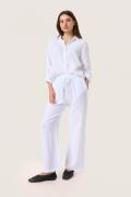 Soaked in Luxury Slauran Pants 100% Linen Kvinde Whisper White Bukser ...