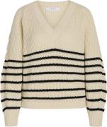 SisterS Point Mibav. Strip Kvinde Cream /Black Sweaters Str L - hos Ma...