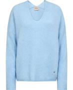 Mos Mosh Thora Vneck Knit Kvinde Clear Sky Sweaters Str L - hos Magasi...