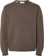 Selected Homme Slhcody LS Knit Relaxed Crew Neck N Mand Morel Sweaters...