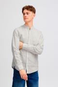 Casual Friday Cfanton LS CC Linen Striped Shirt Mand Chateau Gray Lang...