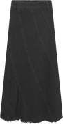 HUNKØN Mette Denim Skirt Kvinde Black Maxi Nederdele Str L Denim - hos...