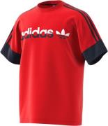 adidas 3 Stripe Split Mand Red Kortærmede T-shirts Str L - Bomuld hos ...