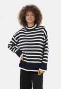 SisterS Point Mibaloose Kvinde Navy/cream Sweaters Str L - hos Magasin