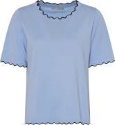 Micha Bbtshirt_ Bbviscoseknitw. Edge Kvinde Skywayblue Kortærmede T-sh...