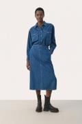 Part Two Lizziepw SK Kvinde Medium Blue Denim Midi Nederdele Str 40 - ...