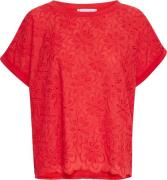 Sorbet Sbjacey Flower TEE Kvinde Ribbon Red Kortærmede T-shirts Str S/...