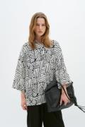 InWear Kiolaiw Shirt Kvinde Cutout Stripes Langærmede Skjorter Loose F...