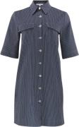 CONTINUE Kajsa Striped Dress Kvinde Denim Midi Kjoler Str L - Denim ho...