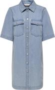 ONLY Onlbelle S/S Button Dress DNM GUA Kvinde Light Blue Denim Korte K...