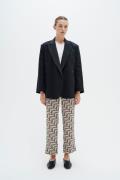 InWear Qaileyiw Pant Kvinde Geometric Lines Bukser Med Lige Ben Regula...