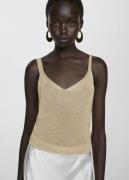 MANGO Lurex Knitted top Kvinde Gold Tanktoppe Str S - hos Magasin