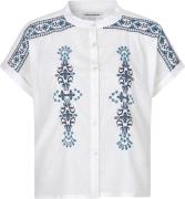 Lollys Laundry Myall Shirt SS Kvinde White Kortærmede Bluser Loose Fit...