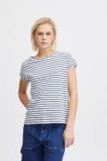 ICHI Ihyulietta SS9 Kvinde Total Eclipse Stripe Kortærmede T-shirts St...