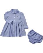 Polo Ralph Lauren Striped Oxford Mesh Dress & Bloomer Str 6M / 6-9 mdr...