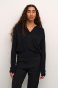 Soaked in Luxury Slnathe Polo Pullover LS Kvinde Black Sweaters Regula...