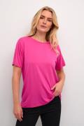 Kaffe Kafrida Oneck T-shirt Kvinde Rose Violet Kortærmede T-shirts Str...