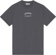 Ganni Basic Jersey Ganni Relaxed Tshirt Kvinde Volcanic Ash Kortærmede...