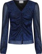 Neo Noir Ralph Glitz Blouse Kvinde Blue Langærmede Bluser Str 40 - hos...