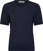 Micha Jumper_ Elaine Cashmere Kvinde Navy Kortærmet Strik Str L Cashme...