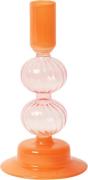 AU Maison Glas Lysestage, Orange/rosa, 16xø8 cm 0008 Str 16xø8 cm - Kr...