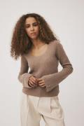 Magasin Mabel 6 100% Cashmere Kvinde Sand Melange Sweaters Str L Cashm...