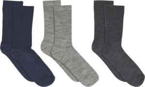 mpWoman Fine Wool rib Socks 3-packs Ankelstrømper Str 40/42 - hos Maga...