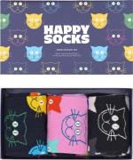 Happy Socks 3pack Mixed Cat Socks Gift Set 41-46 - Ankelømper hos Maga...