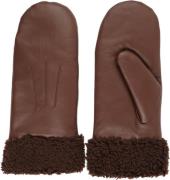 Lovelies Matera Feminine Leather Mittens W/ Curly Shearling L - Vanter...