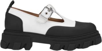 Ganni Cleated Mary Jane Kvinde Egret Loafers Str 40 - hos Magasin