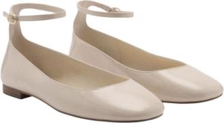 MANGO Patent Leathereffect Ballet Flats Kvinde Light Beige Ballerinaer...