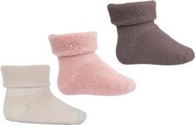 mpKids Wool Baby Socks 3-pack Str 17/18 - Wood Rose Strømper Uld hos M...