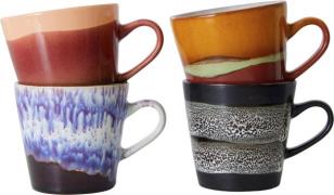 HK Living 70s Ceramics Americano Mugs Friction set of 4 Multi - Kopper...