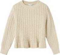 Name It Nkfroway LS Knit Str 122/128 - Summer Sand Strik hos Magasin