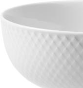 Lyngby Porcelæn Rhombe Skål Ø15. 5 cm Hvid Hvid Str H:6 Ø:15,5 cm - Se...