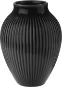 Knabstrup Keramik Knabstrup, Vase, Riller Sort, 12,5 cm Ripple Black S...