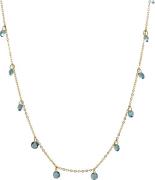 BeChristensen Susan Blue Zirconia Necklace Gold 38+5cm - Halskæder Med...