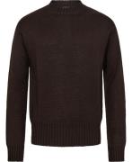 Manifattura Knitwear Mand Mørkebrun Sweaters Str M - Merino Uld hos Ma...