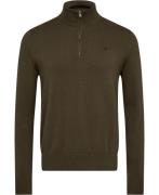 Morris Stockholm Brian Half Zip Mand Olive Turtlenecks Str L - hos Mag...