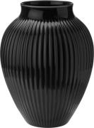 Knabstrup Keramik Knabstrup, Vase, Riller Sort, 27 cm Ripple Black Str...