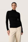 Soaked in Luxury Slfauna Rollneck Kvinde Black Rullekraver Slim Fit St...