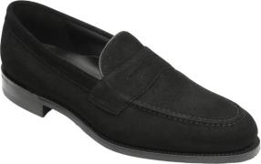 Loake Imperial Black Suede Mand Black Loafers Str 41 - hos Magasin