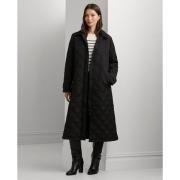 Lauren Ralph Lauren Corduroytrim Diamond Quilted Maxi Coat Kvinde Sort...