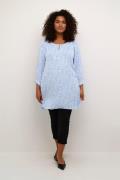 Kaffe Curve Kcami Tunic 3/4 Printed Kvinde Vista Blue / Chalk Flower T...