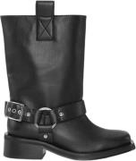 Ganni Biker Tubular Mid Shaft Boot Kvinde Black Cowboy & Biker Str 40 ...