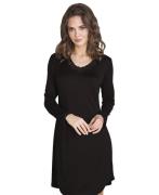 Lady Avenue Silk Jersey Nightgown, Long Sleeve Natkjoler Str L - Silke...