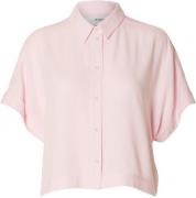 Selected Femme Slfviva SS Cropped Shirt Noos Kvinde Cradle Pink Kortær...