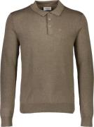 Lindbergh Long Sleeve Knitted Poloshirt Mand Dk Sand Mel Langærmede Po...